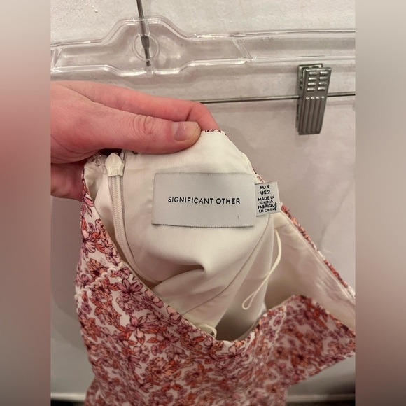 Significant Other Pink Floral Tiered Mini Skirt Size 2 - Picture 4 of 4